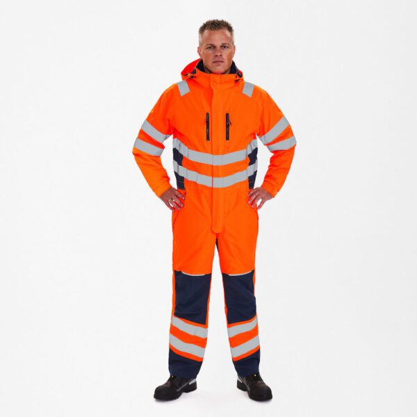 Safety Winter Overall EN ISO 20471 Hivis Oranje/Marineblauw