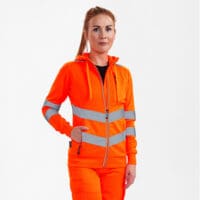 Safety Fluorescerende Sweat Shirt Cardigan Dames