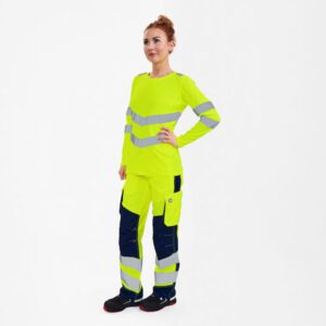 Safety T-shirt Dames met lange mouwen EN ISO 20471